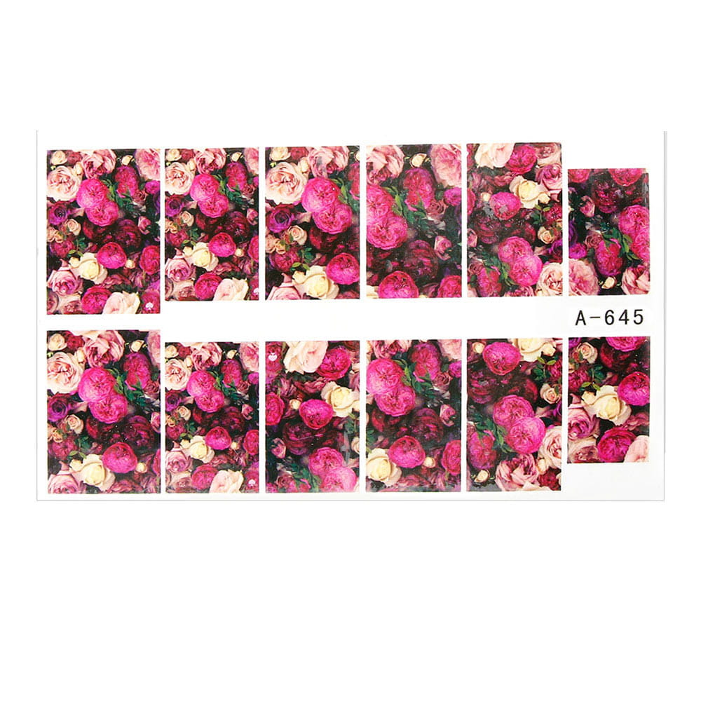 Naklejki wodne do paznokci arkusz 9 x 5,5 cm a Nr 645