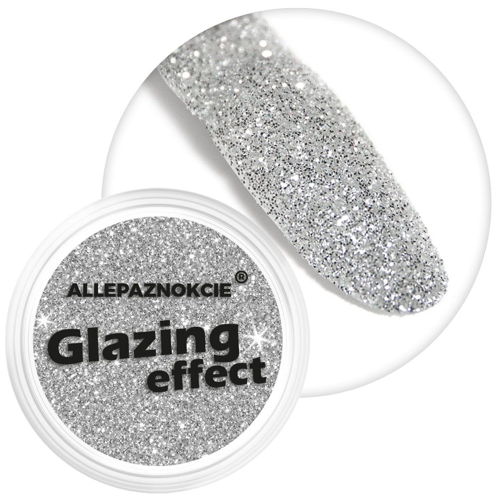 Pyłek do paznokci Glazing Effect Allepaznokcie Silver słoiczek 2,5 g