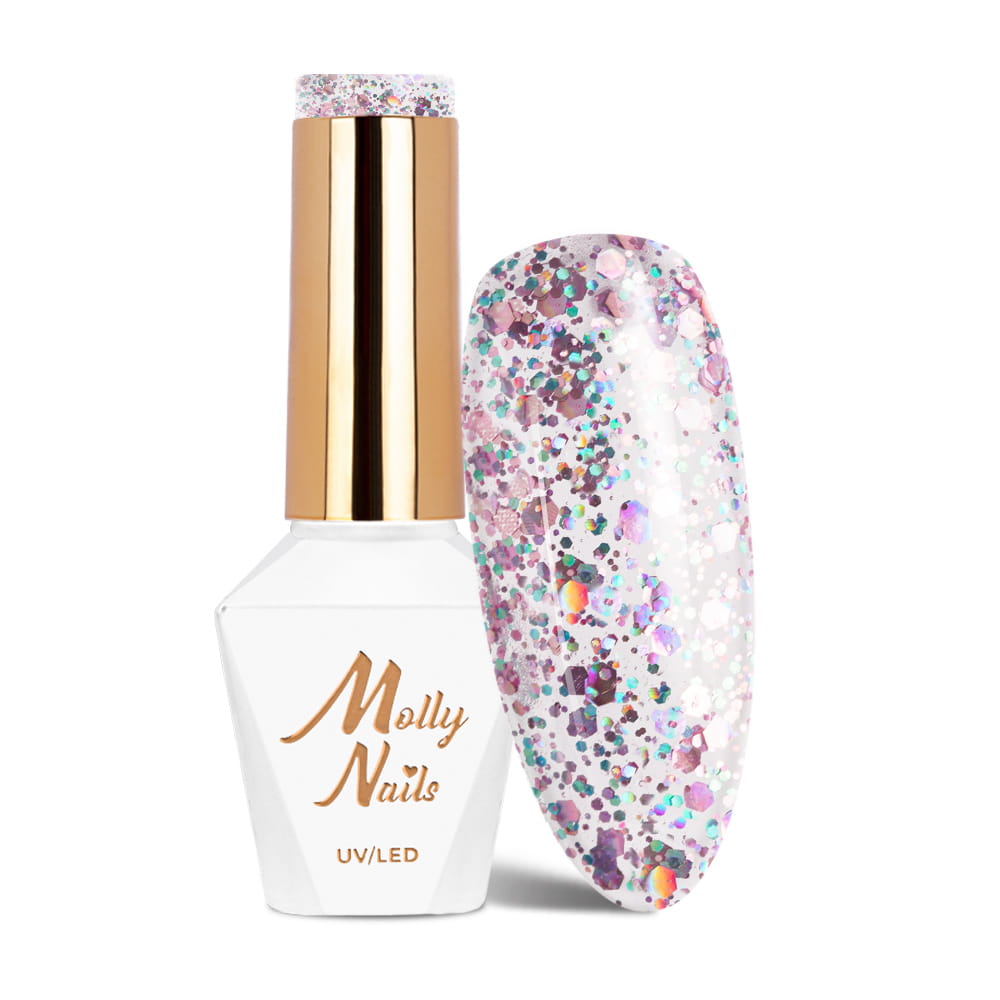 Lakier hybrydowy LED/UV Gel Polish Molly Nails Crushed Diamonds Nr 533 Shameless HEMA/Di-HEMA Free 8g