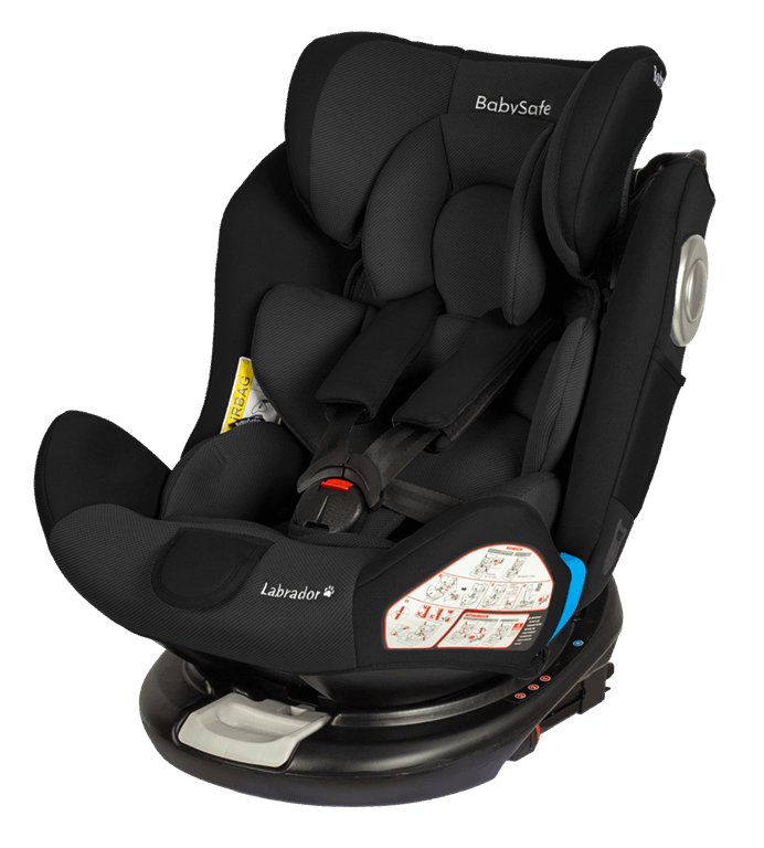 BabySafe Labrador - fotelik samochodowy 0-36 kg/0-12 lat-Czarny