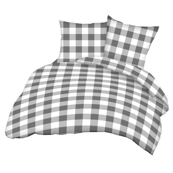 Poszewka 40x40 - KORA bawełniana wz. Krata IKEA szara