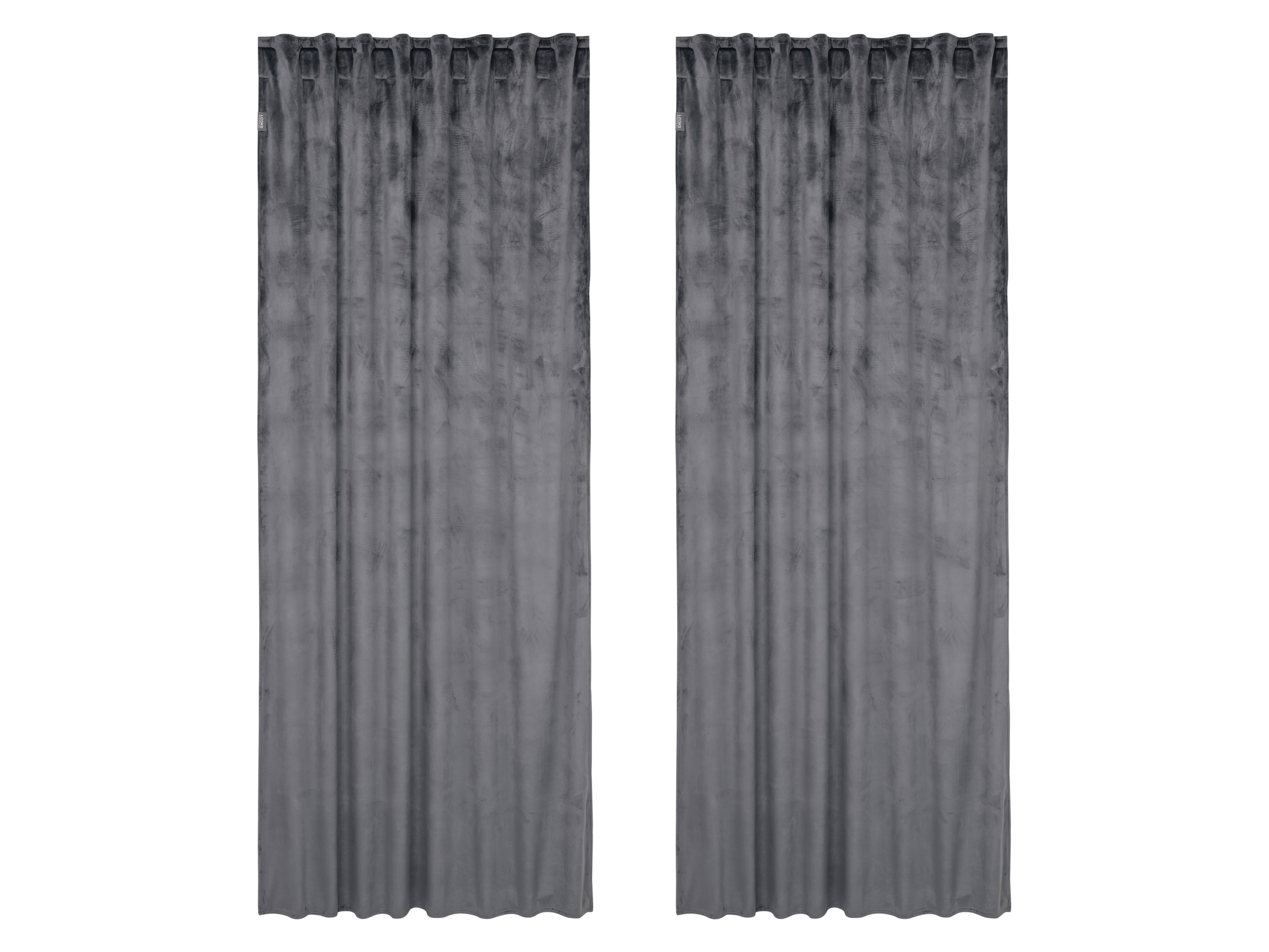 Looks by Wolfgang Joop Komplet 2 zasłon welurowych, 135 x 245 cm Ciemnoszary