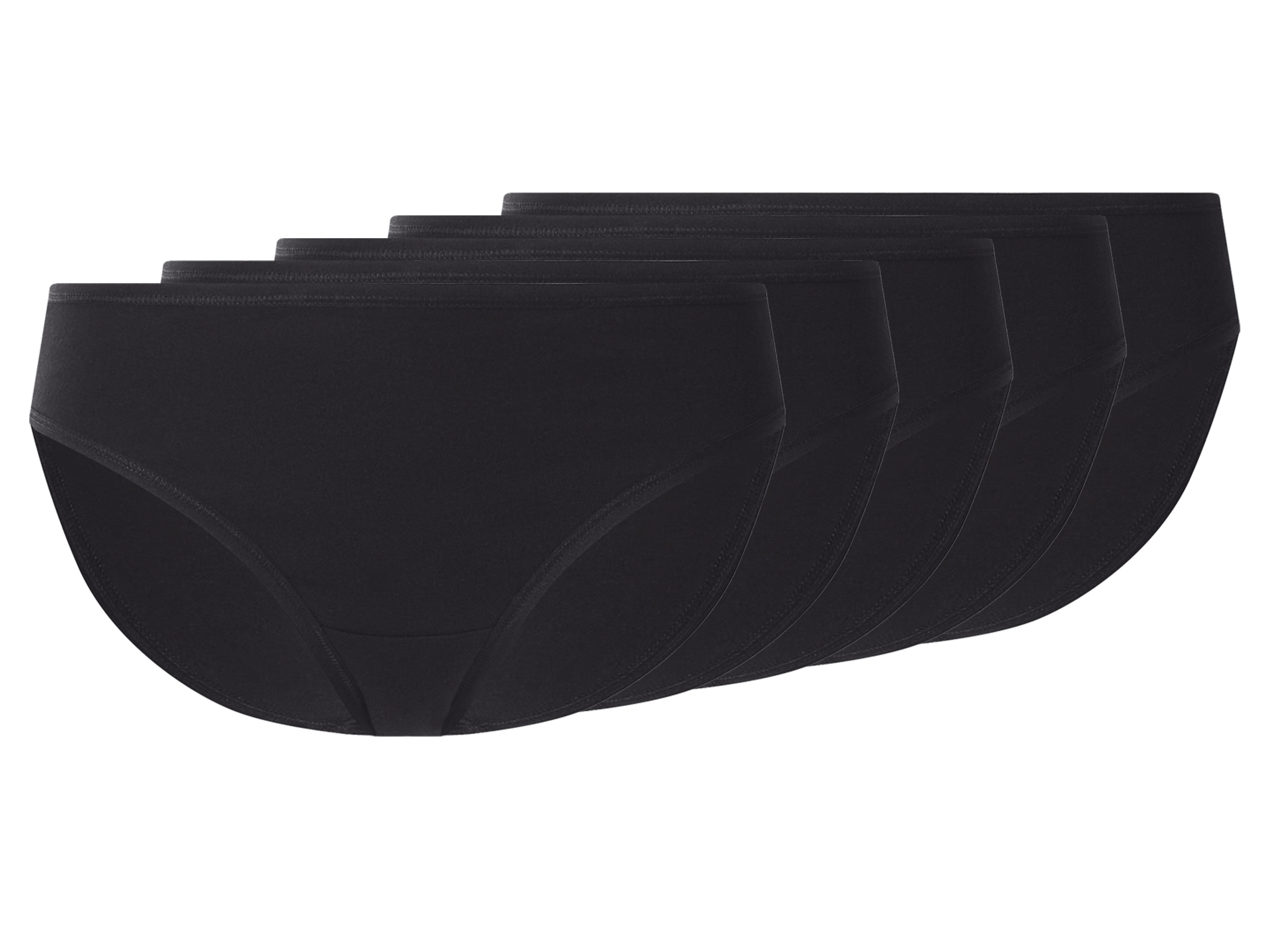 esmara Majtki figi damskie z bawełną, 5 par Czarny, L44/46