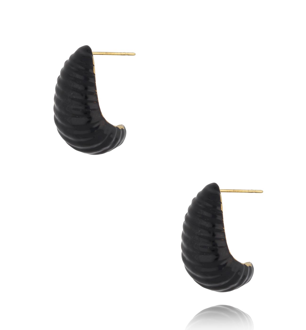 Kolczyki czarne skręcane Twist - By Dziubeka