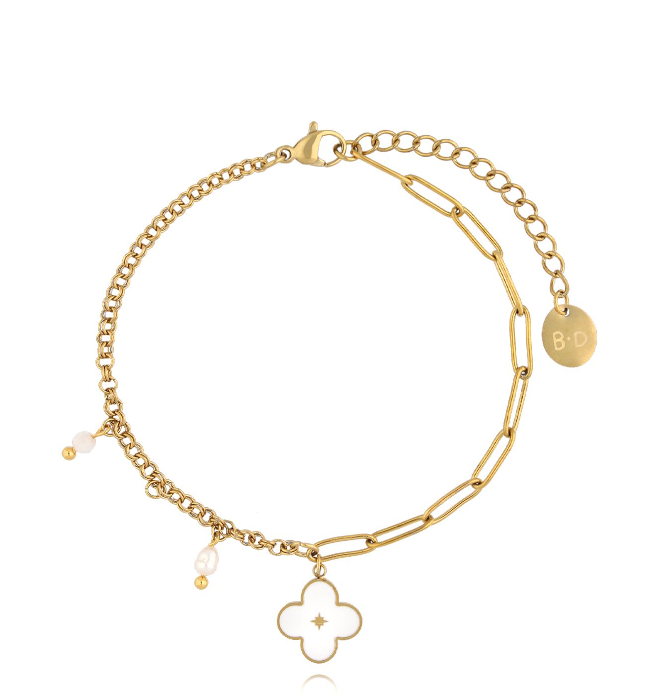 Bransoletka z białą koniczynką Magia di Trifoglio BSY0148