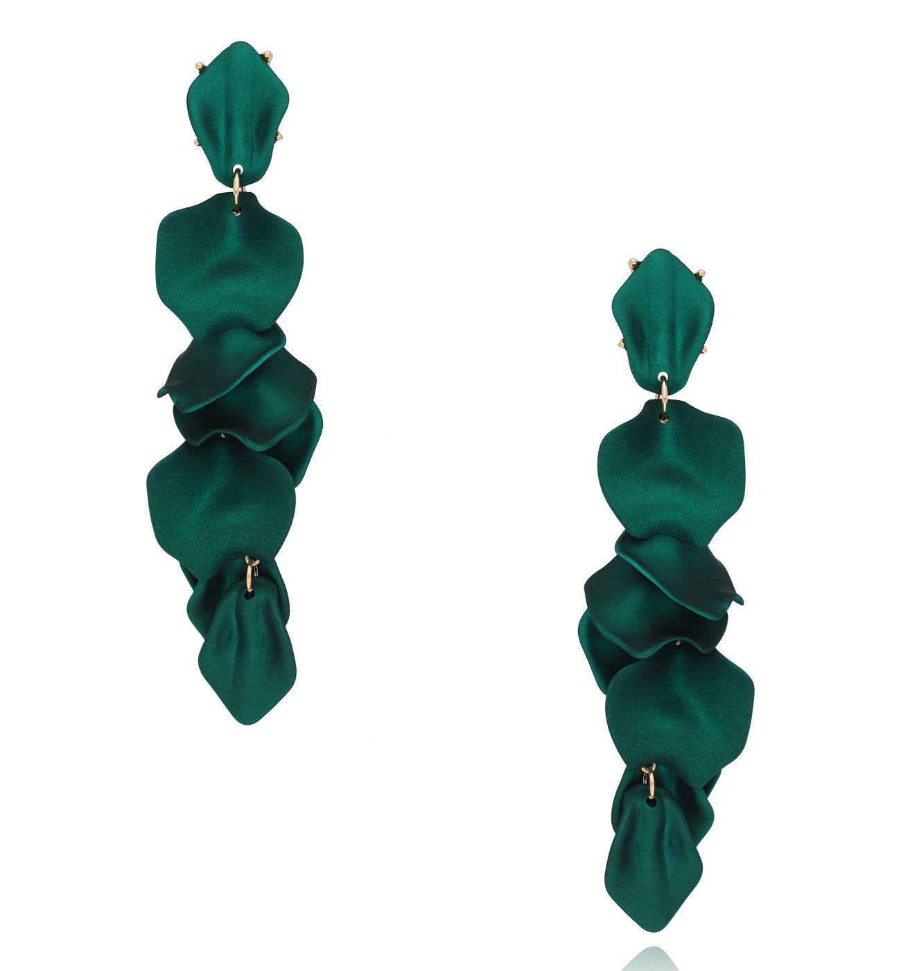 Kolczyki zielone z płatkami Bliss KFF0350