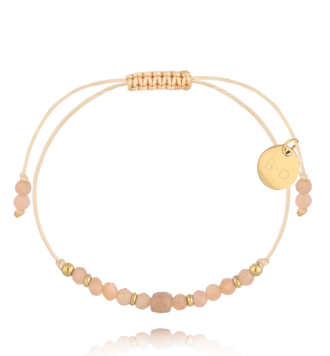 Bransoletka brzoskwiniowa z kamieniami naturalnymi Galena BMT0025 - By Dziubeka