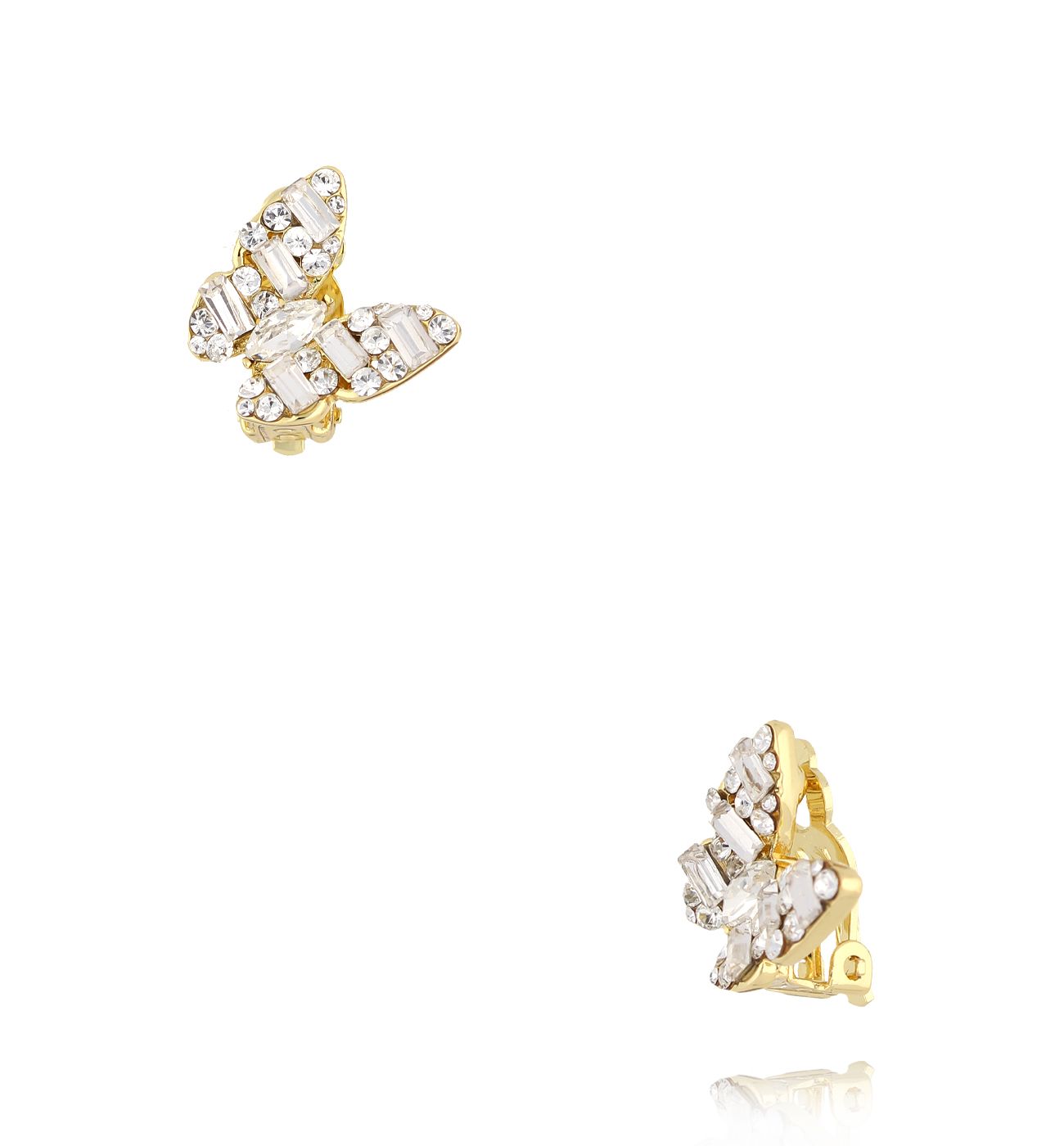 Klipsy z transparentnymi motylkami - By Dziubeka