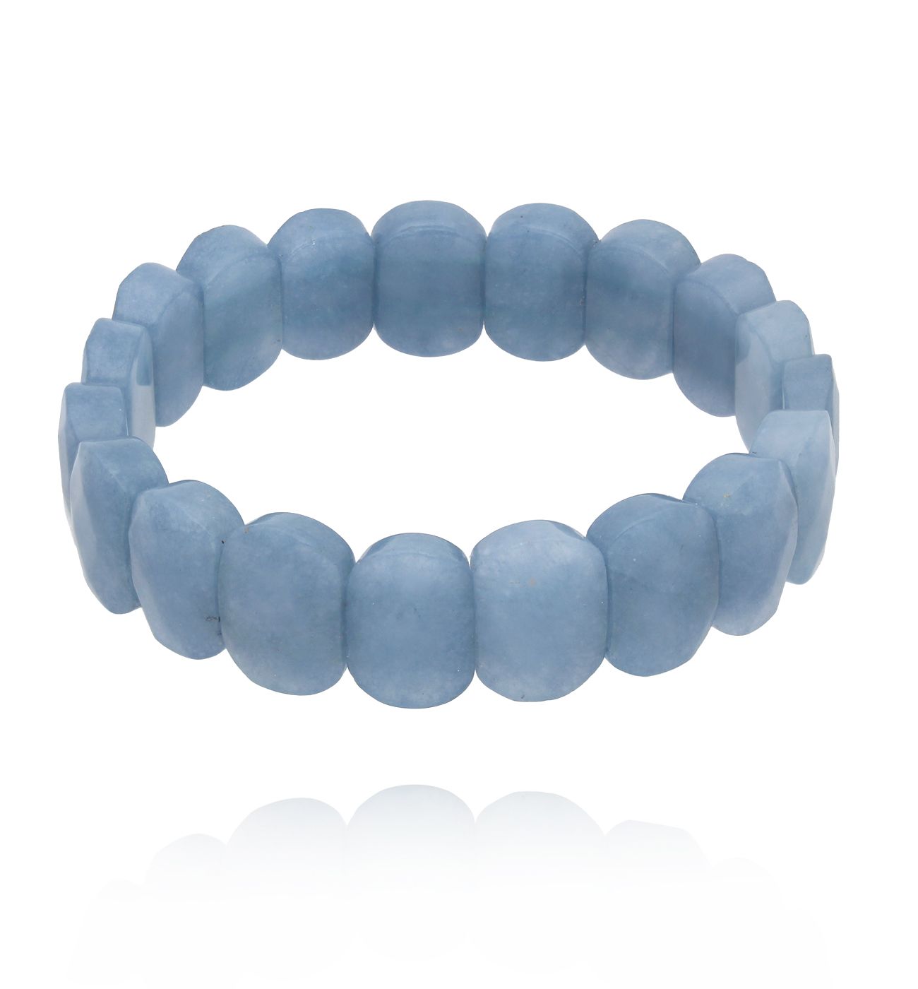 Bransoletka błękitna z jadeitami akwamarynowymi BPA0547