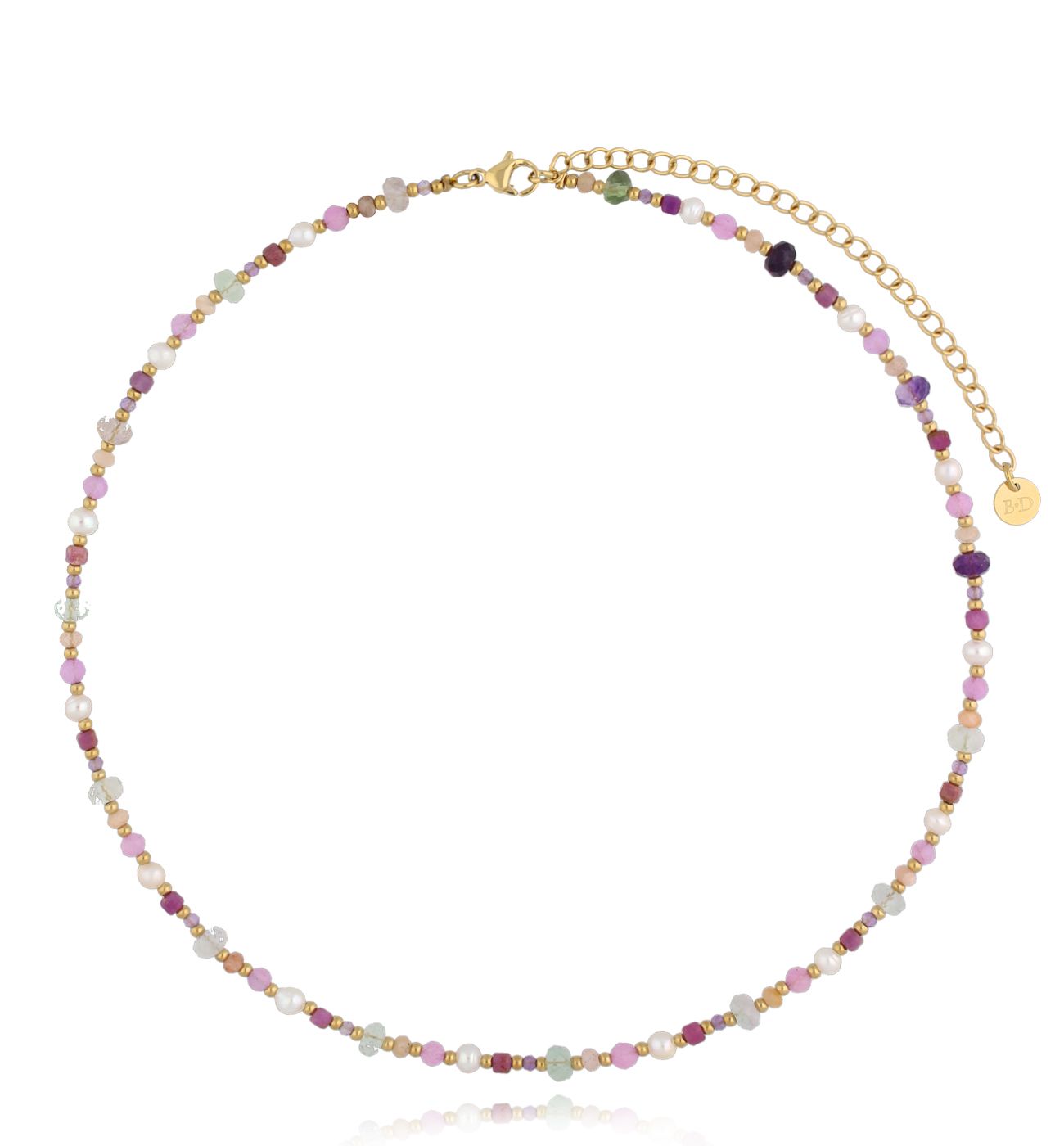 Naszyjnik fioletowy z kamieniami naturalnymi Latifa NSC0366