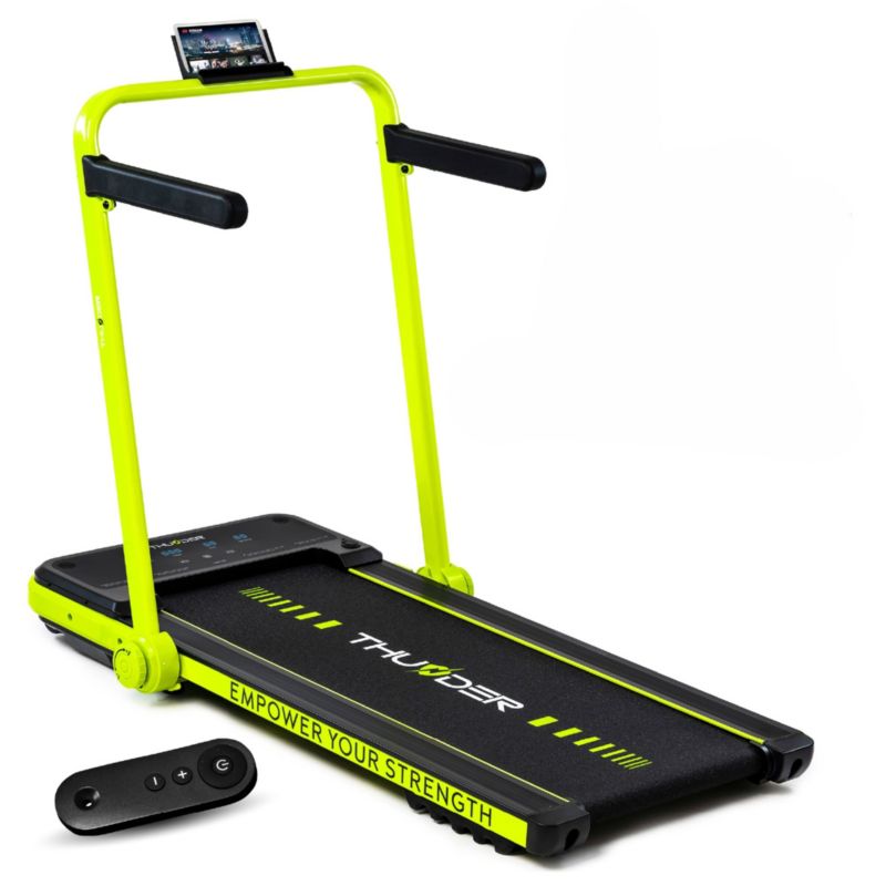 Bieżnia elektryczna THUNDER IMPACT-LIME 12 km/h składana pod łóżko z aplikacją pilotem i LCD 1szt.