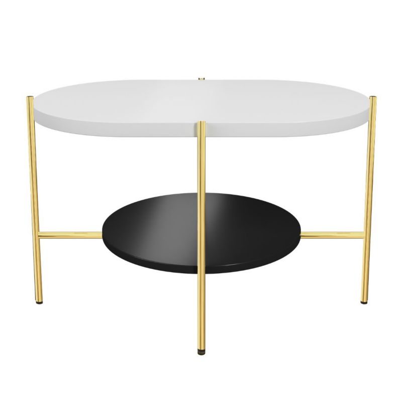 Stolik kawowy Dancan ARENA złota podstawa biały 1 szt.