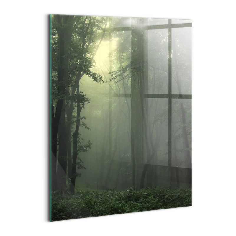 Szklany Obraz Ścienny Wallfluent 60x80 cm Mglisty las o poranku 1 szt.