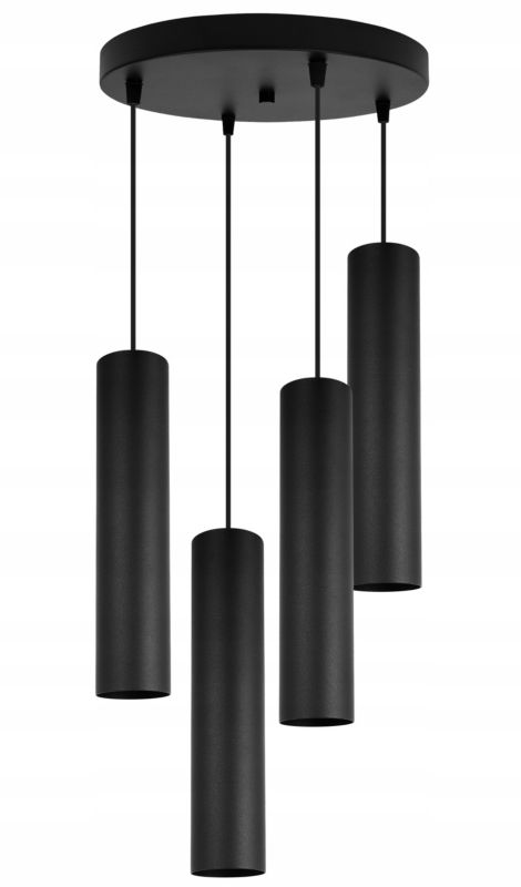 Lampa sufitowa wisząca Light Home LH Tuba 4x GU10 20W okrągły czarny 1szt.