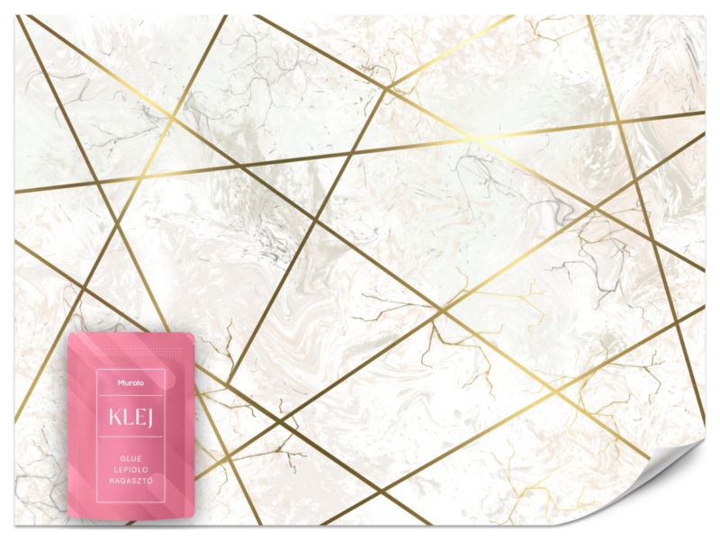 Fototapeta Muralo Marmur ze Złotymi Liniami 350x256 cm 1szt.