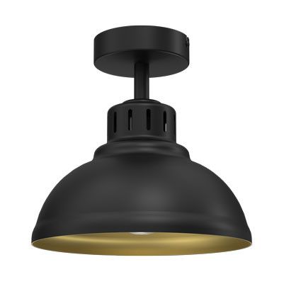 Lampa sufitowa wisząca Luminex Sven 1154 czarny mat-złoty mat industrialna 1xE27 x 15W 1 szt.