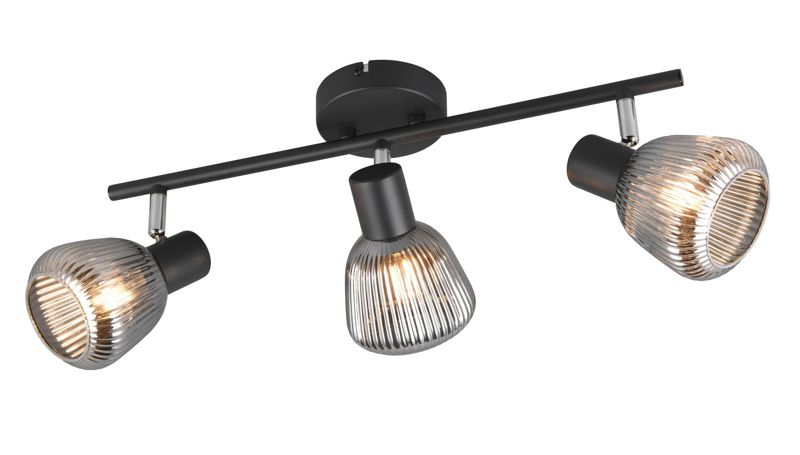 Lampa sufitowa wisząca Trio Tarifa 5845 czarna-chromowana retro 3xE14 x 1 szt.