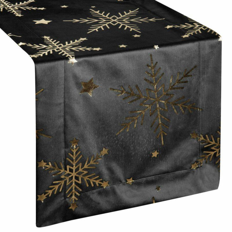 Bieżnik Świąteczny 20B Eurofirany Czarny Poliester 40X140 cm 1 szt.