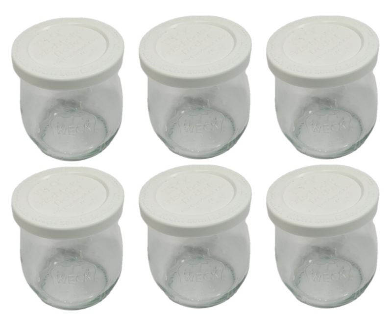 Słoiki MODO24 Weck 220 ml fi 60 tulip plastikowe wieka 6 kpl.