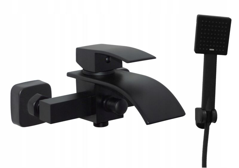 Bateria wannowa ścienna Estiva KASKADA Black czarna 1 szt.