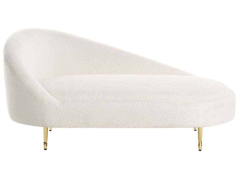 Szezlong boucle lewostronny złamana biel Valreas 1 szt.