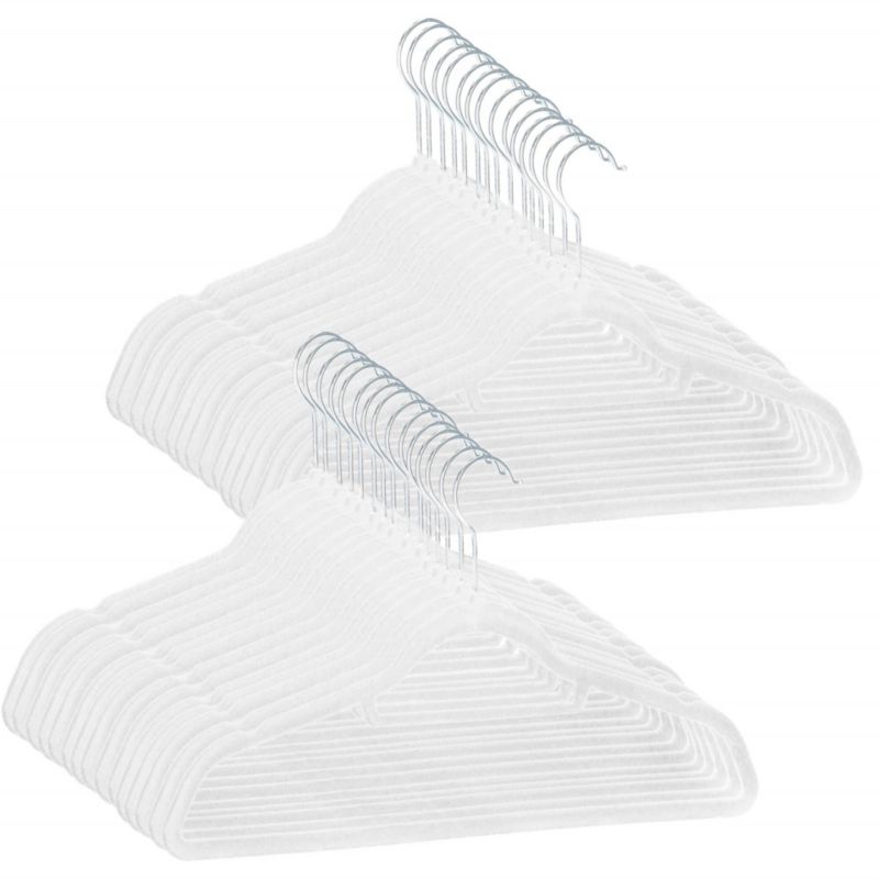Wieszaki na ubrania Springos 30 szt. welurowe zestaw premium biały 1 kpl.