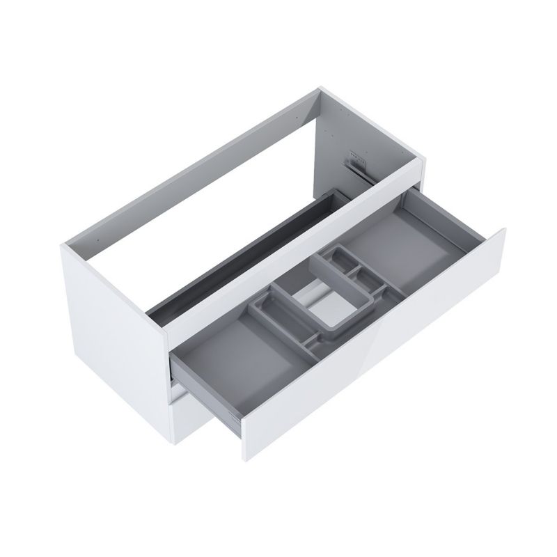 Szafka podumywalkowa Oltens Vernal 100 cm, biały połysk, cichy domyk, organizer, 1 szt.