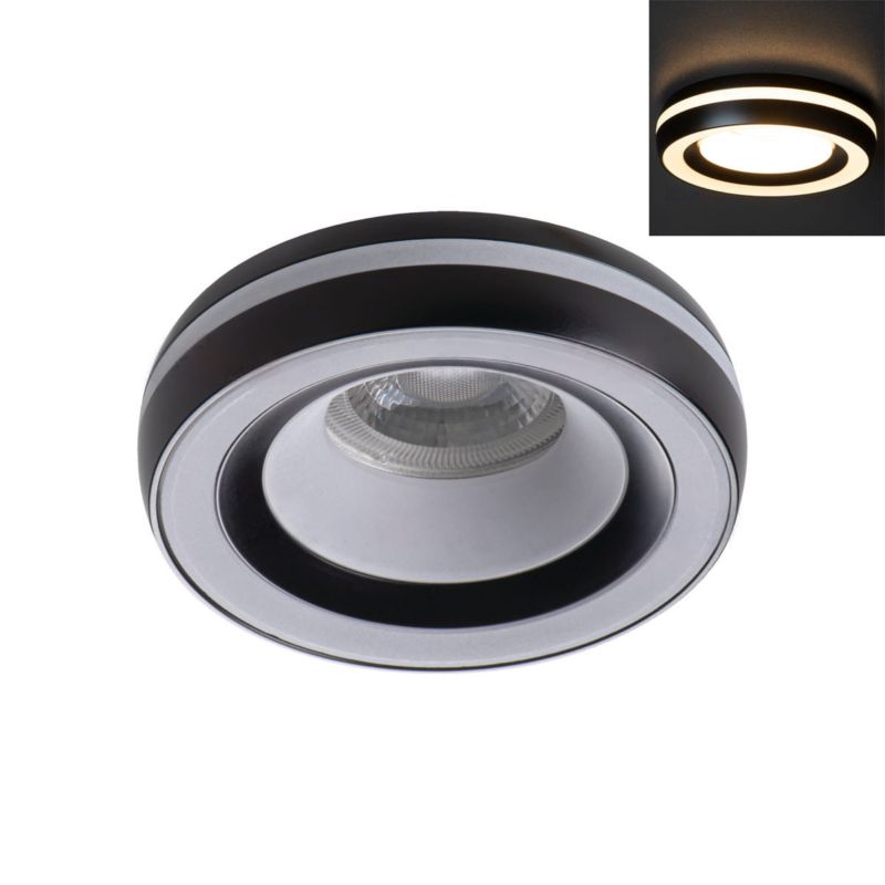 Oprawa wpuszczana Kanlux Eliceo biało-czarna 1 x GX5.3 / GU10 x 10W IP20 wym: 4,2 x 9,6 x 9,6 cm okrągła - 1 szt.