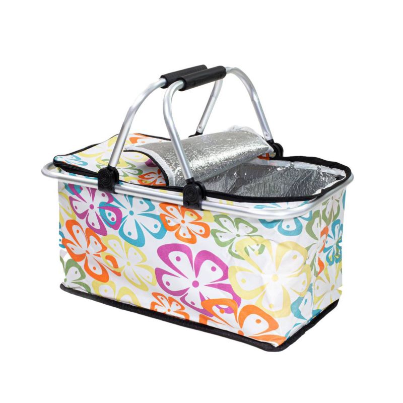 Kosz termiczny Be-active.pl torba na zakupy piknik 30 litrów kwiaty 1szt