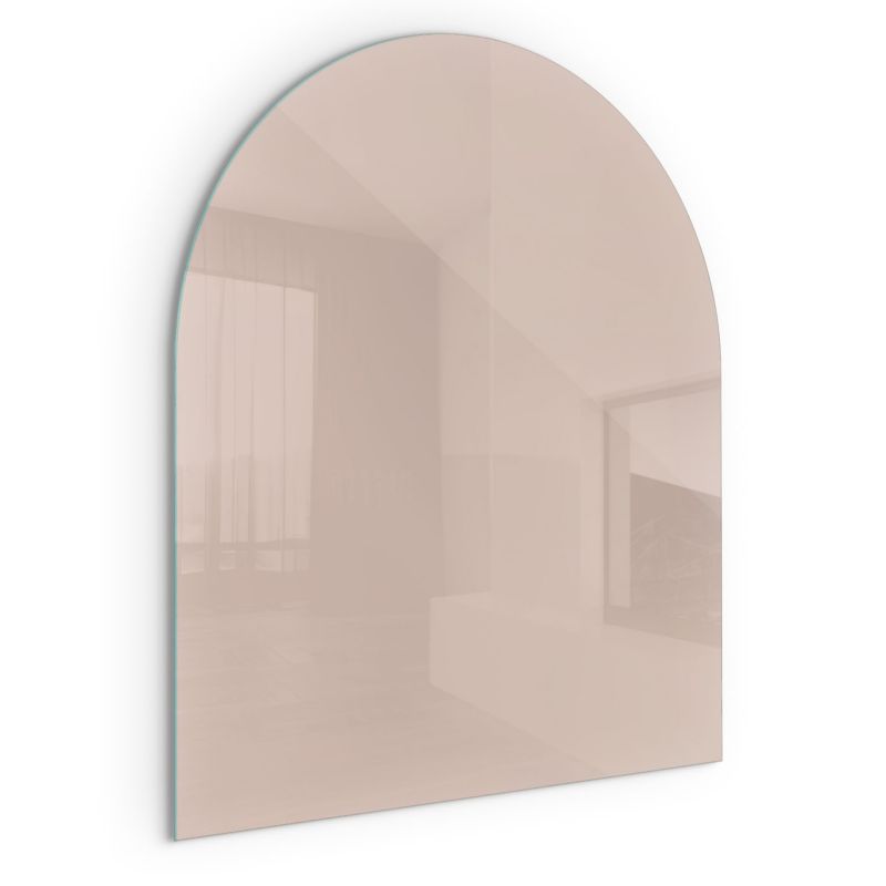 Szklana Podkładka Pod Kominek Półowalny Wallfluent 80x70 cm Ciepły jasny brąz 1 szt.