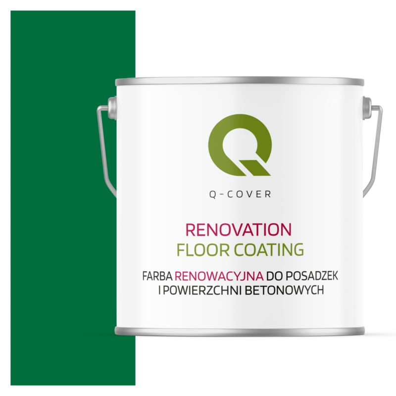 Farba Renowacyjna do Posadzek i Powierzchni Betonowych Q-Cover Zielony RAL6029 Wysoki Połysk 5L