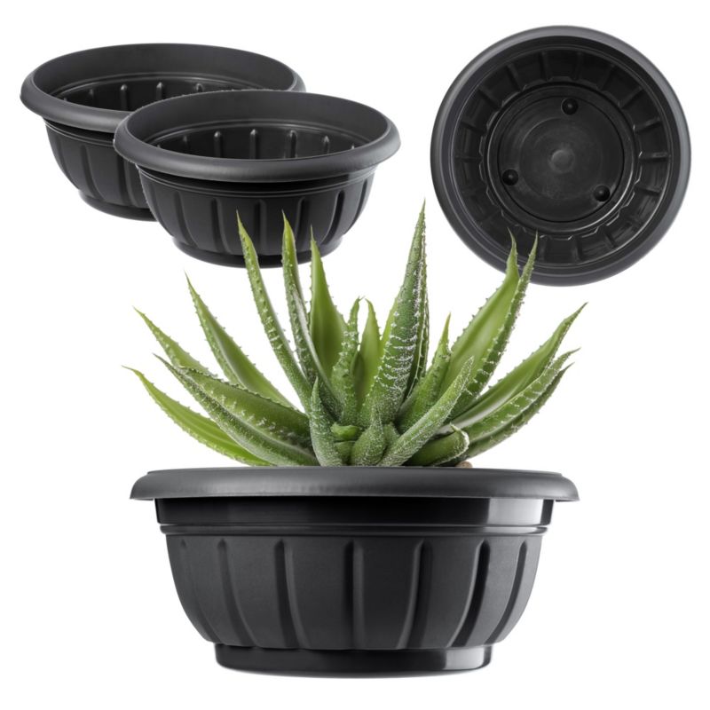 Donica KADAX misa cmentarna Plastikowa Na Kwiaty 38 cm Antracyt 1 szt.