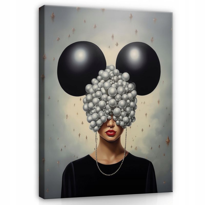 Obraz Na Płótnie WALLARENA 120x80 cm Do Salonu Sypialni Kuchni Abstrakcja Kobieta Szary 1 szt.