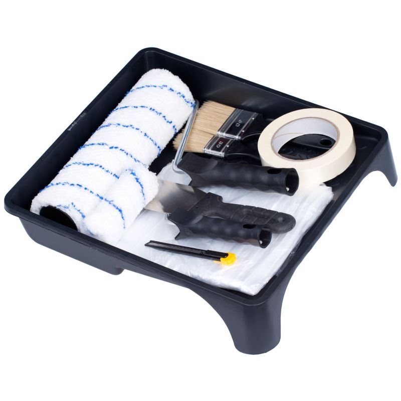 Zestaw malarski FAVORITE, BIG nr 4, wałek Mikrofibra 25 cm, do farb ceramicznych, akrylowych, lateksowych, 11 elementów