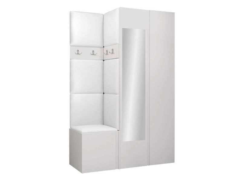 Garderoba MIRJAN 24 Orion XXVI biały + biała ekoskóra 1 kpl.