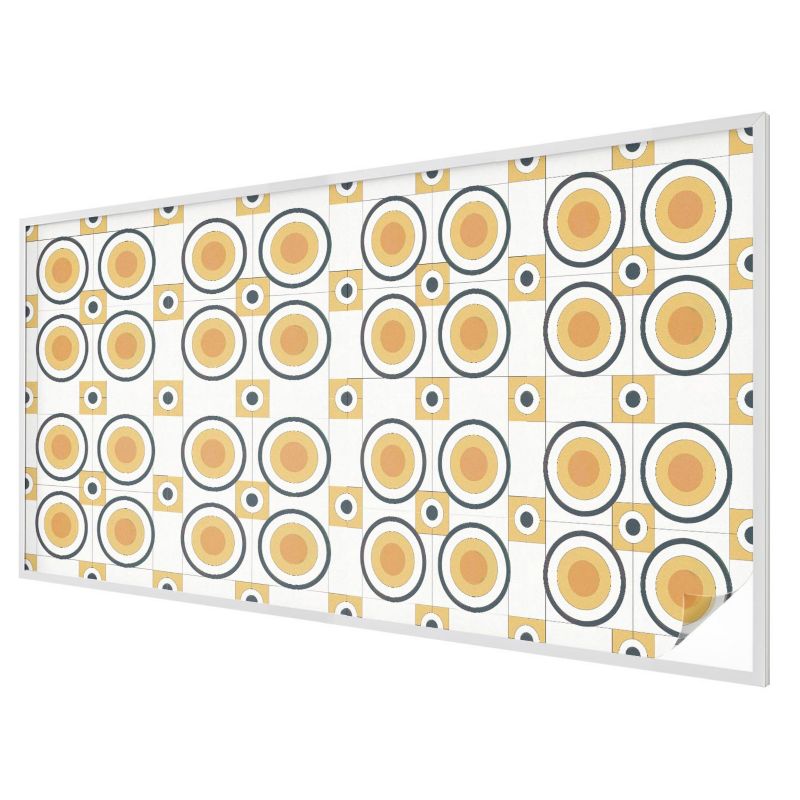 Folia Okienna Wallfluent 200x100 cm Chroniąca Prywatność Graficzny wzór retro z powtarzalnymi okręgami 1 rol.