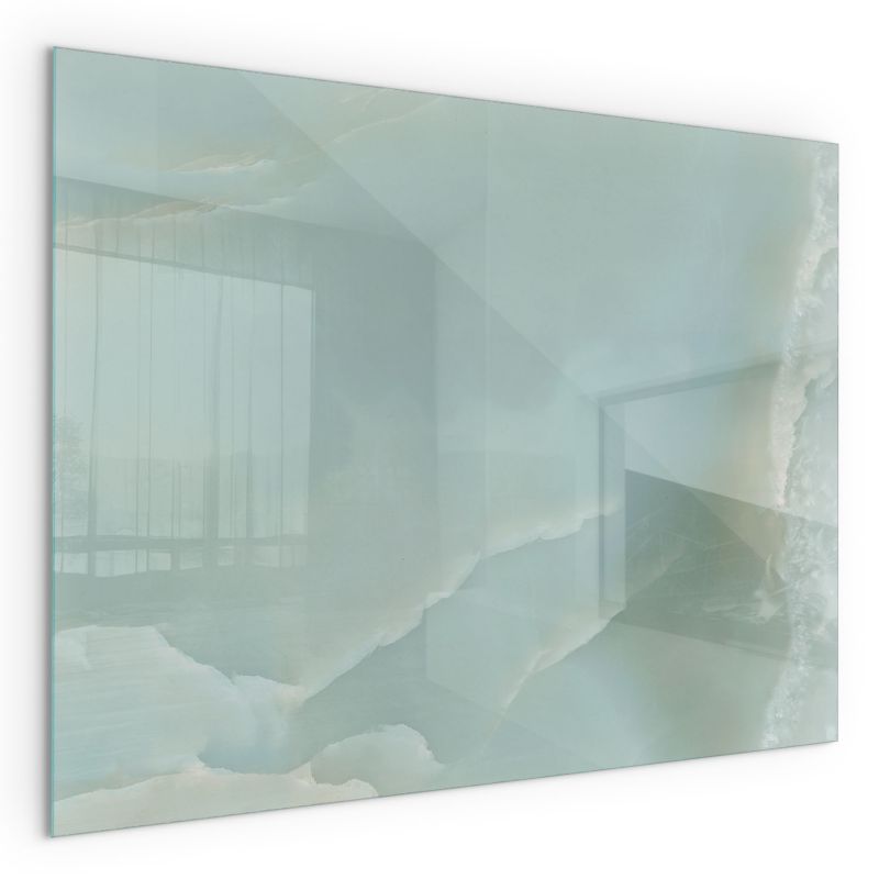 Szklana Podkładka Pod Kominek Prostokąt Wallfluent 80x60 cm Subtelny marmurowy motyw 1 szt.