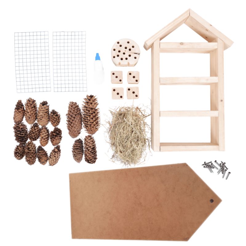 Hotel dla owadów MODO24 mega duży 47 cm do samodzielnego montażu DIY impregnacja przezroczysta 10 szt.