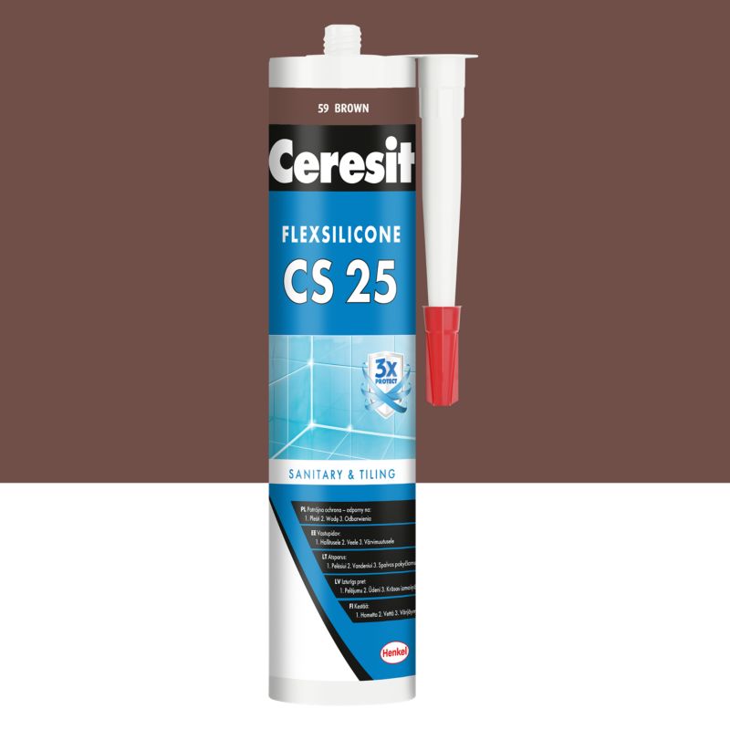 Silikon sanitarny Ceresit CS 25 brown 280 ml