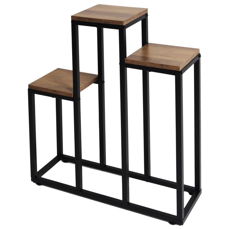 Kwietnik Bauerkraft stojący metalowy piętrowy stojak na 3 kwiaty dąb rustykalny 1szt.