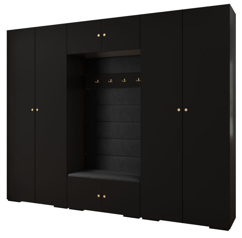 Garderoba do przedpokoju Abiks INOVA 2 Z9 czarny+złoty+manila18 1 szt.