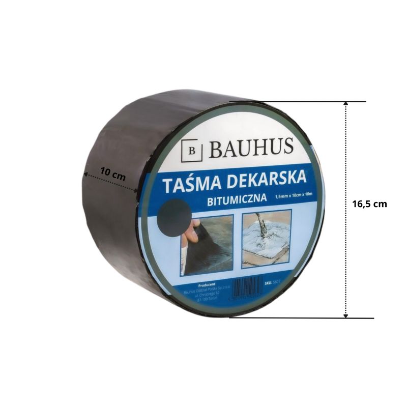 Taśma bitumiczna Bauhus dekarska wodoodporna grafit 10 cm 1 szt.