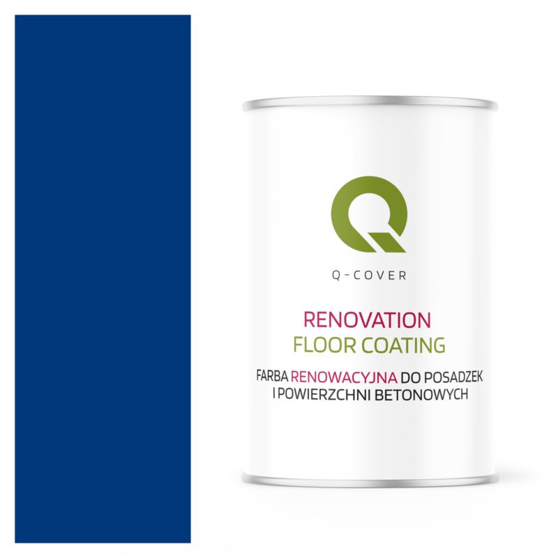 Farba Renowacyjna do Posadzek i Powierzchni Betonowych Q-Cover Niebieski Ultramarynowy RAL5002 Mat 1L