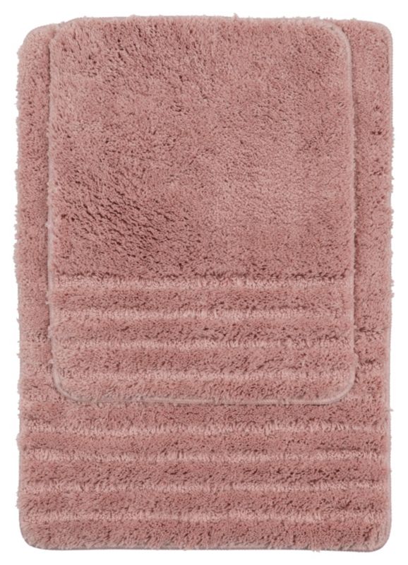 Komplet łazienkowy Carmen Multidecor 50 x 70 + 50 x 40 cm paski różowy 1 szt.