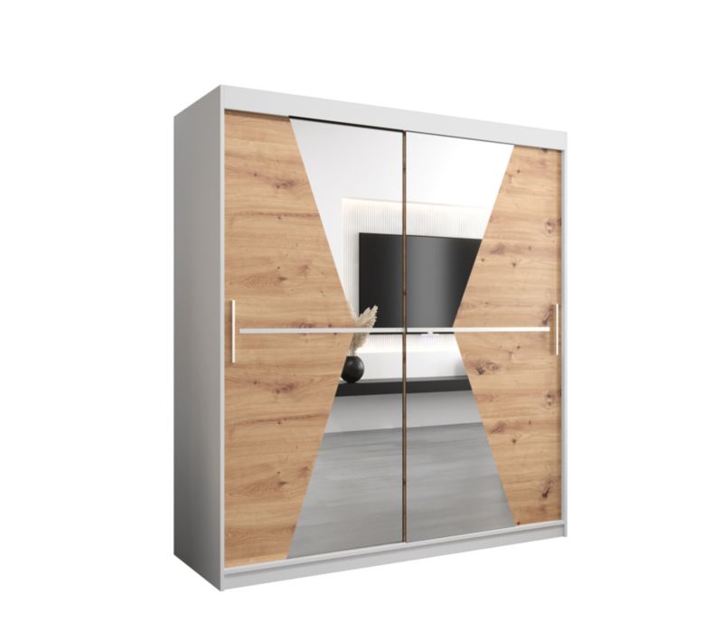 Szafa przesuwna Garderoba Abiks MAROKO 180 biały/artisan 1 szt.