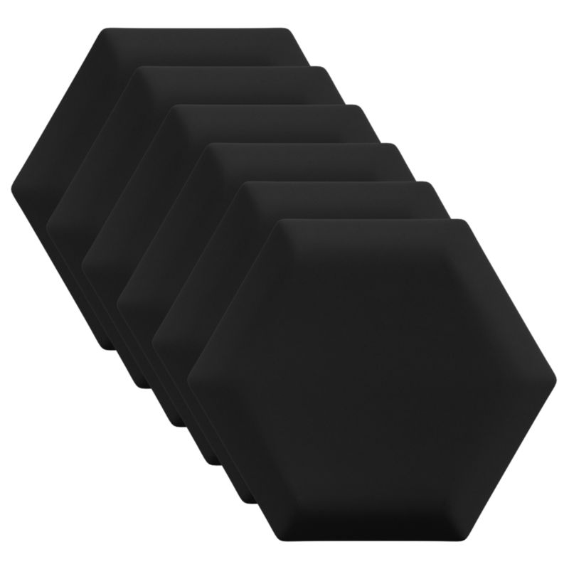 Panel ścienny tapicerowany Marbet Design SOFTLINE HEX 15 cm RIVIERA100 czarny 6 szt.