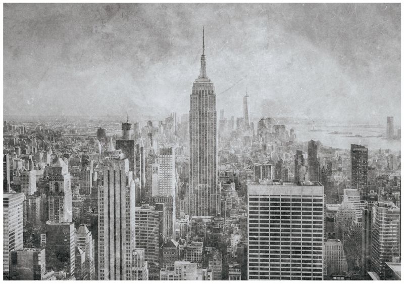 Fototapeta WALLARENA Do Sypialni Salonu Winylowa Miasto Panorama Nowy York Szary 312x219 cm 16103WVZXXL 1 szt.