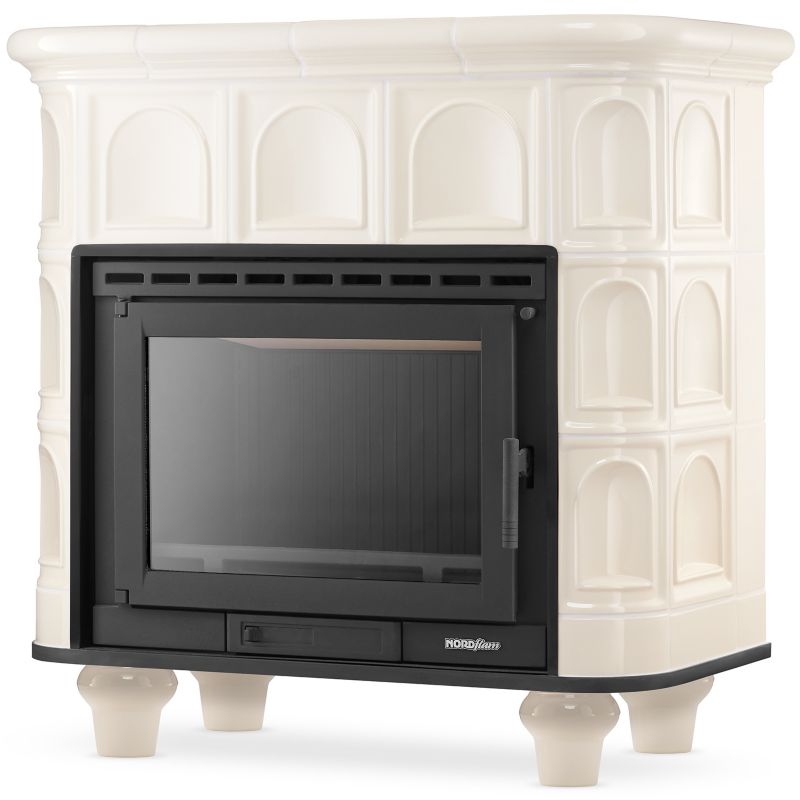 Piec kaflowy kominek koza żeliwny ceramiczny HIGHER wkład FLORENCJA kolor cream 1szt.