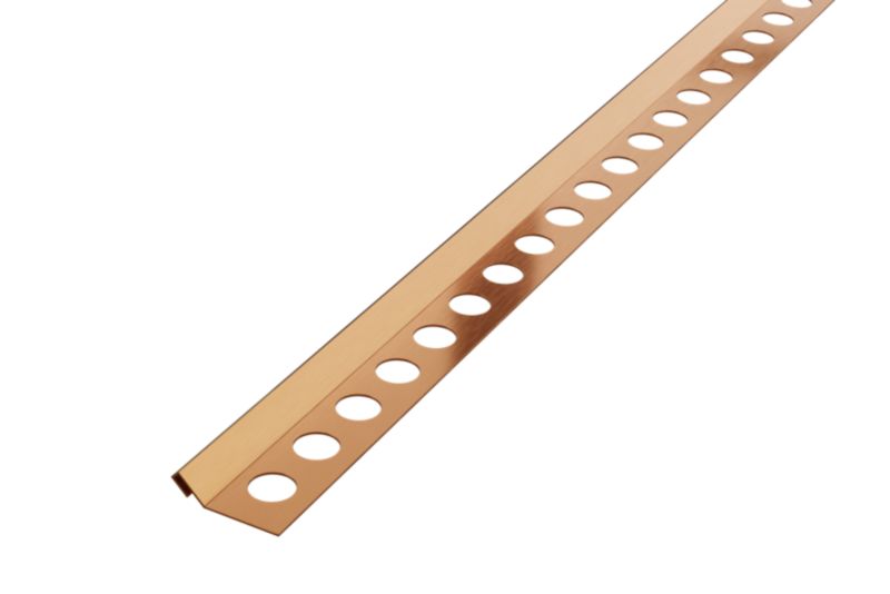 Profil narożny Rs Lambro do płytek ciętych na 45 stopni miedziany matowy 1.2 cm x 270 cm 1 szt.