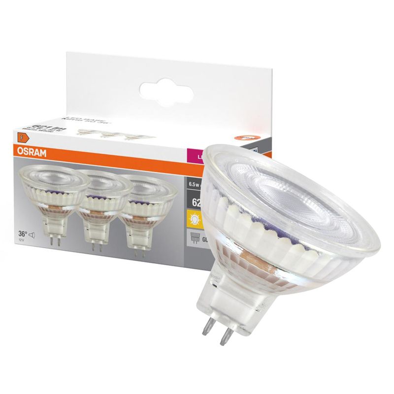 Żarówka LED Osram MR16 Reflektor GU5.3 6.5W 621lm 2700K 12V 36st 3 szt.